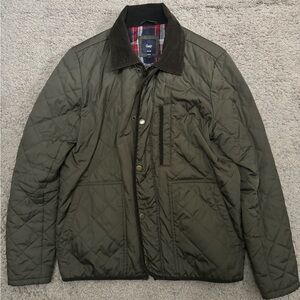 GAP Men's Olive Quilted Jacket Small